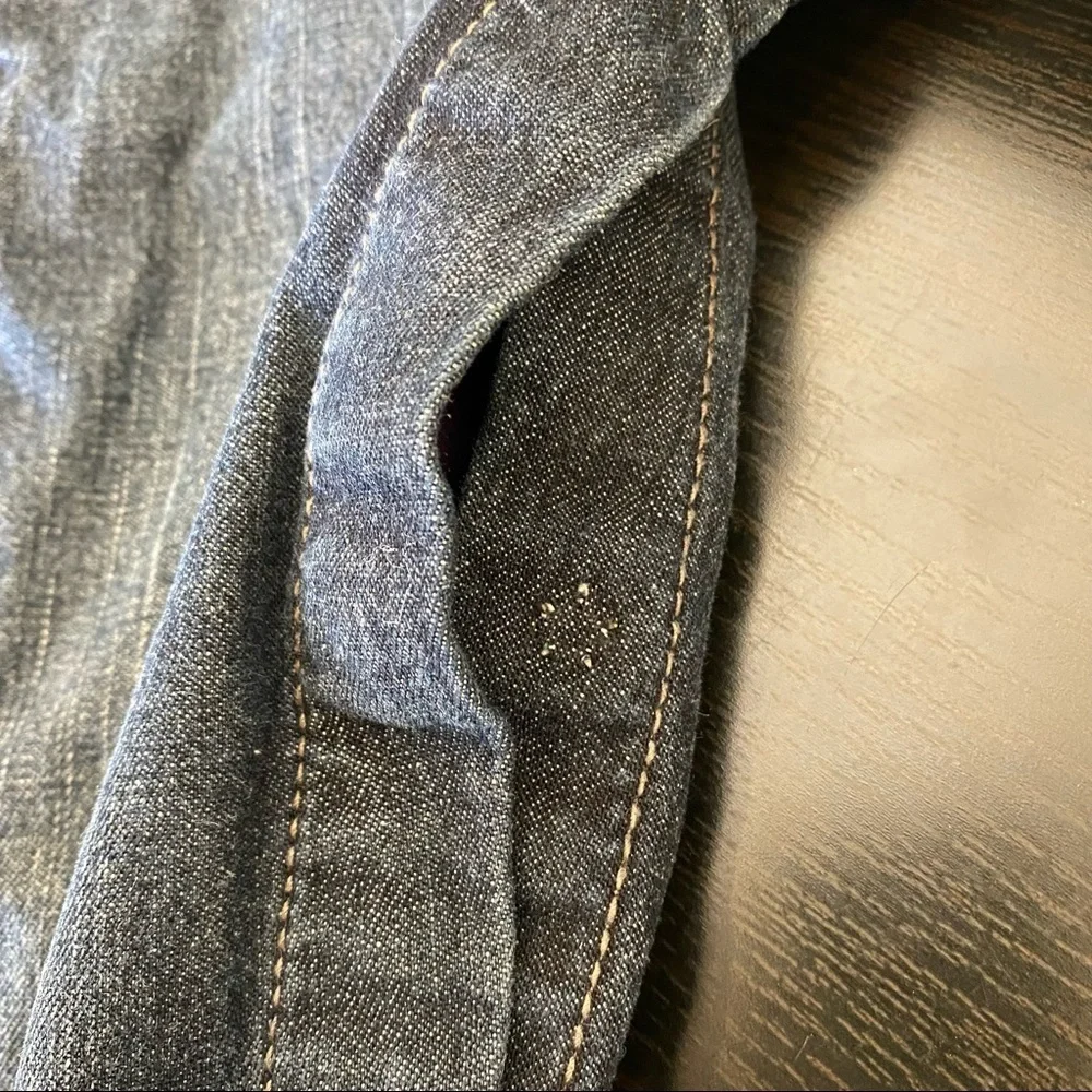 Oshkosh B’Gosh blue denim overalls flannel lined‎ plaid 18 months